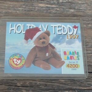 Ty Holiday Teddy 1997 Beanie Babies Collectible Card